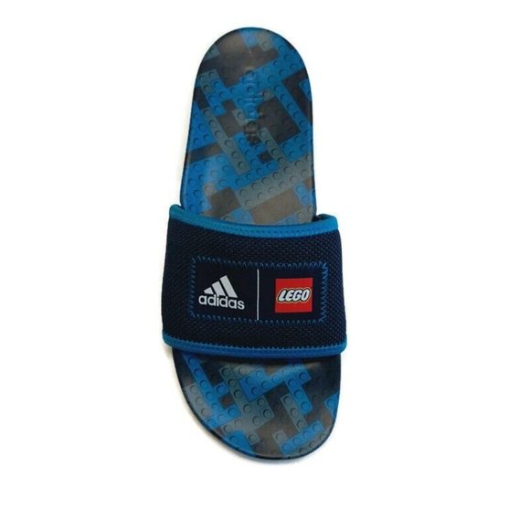 Adidas x LEGO Adilette Comfort Sandal Beach Slides Mens 8 Womens 9 GW0823 Blue - Picture 2 of 9